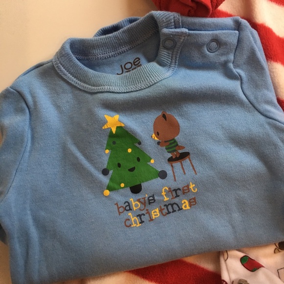 2/$12 3 Month Baby’s First Christmas Onesie, Sleeper and Hat Set - Picture 6 of 12